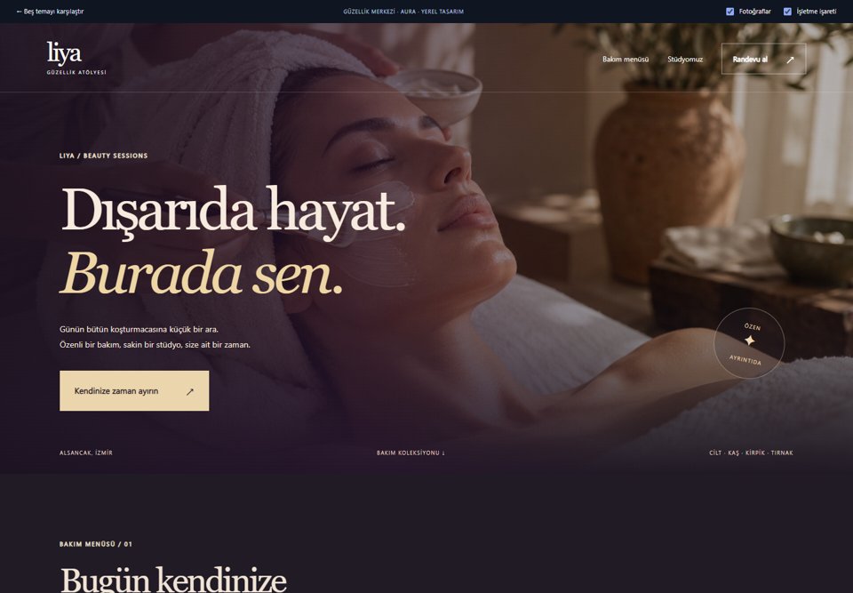Aura temasının örnek işletme görünümü