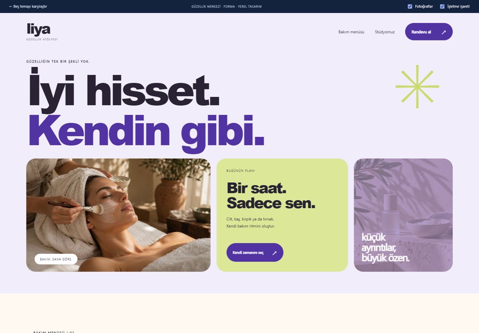 Forma temasının örnek işletme görünümü